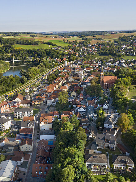 Bad Abbach als Luftaufnahme