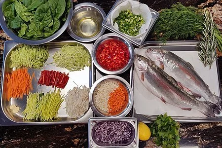 Fisch Gemüse Tisch Erlebniskochkurs
