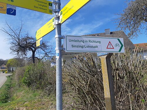 Umleitung Donauradweg Poikam - Gundelshausen Umleitung Donauradweg Poikam - Gundelshausen
